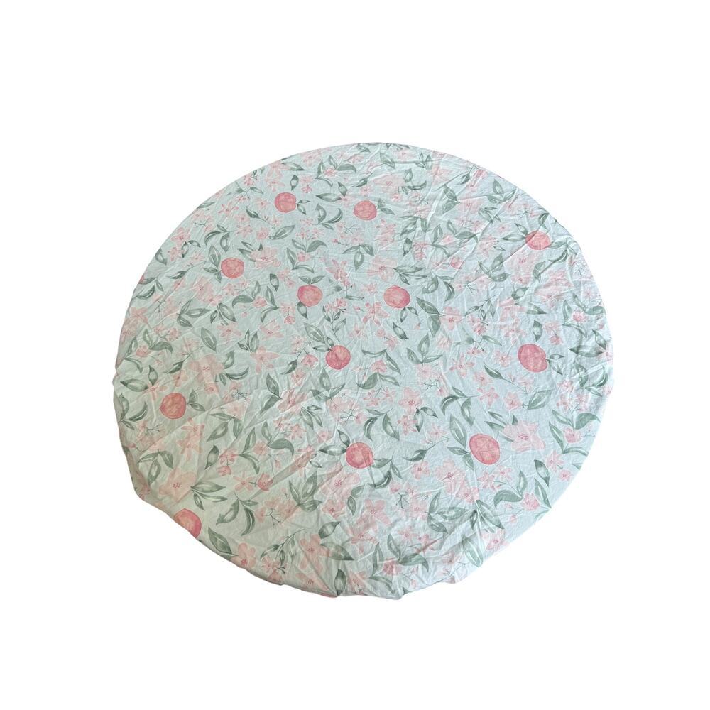 Pottery Barn Kids White Pink  Allover Floral Bassinet Pad Fitted Sheet